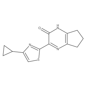 3-(4-cyclopropyl-1,3-thiazol-2-yl)-1H,2H,5H,6H,7H-cyclopenta[b]pyrazin-2-one结构式