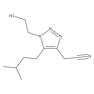 2-[1-(2-hydroxyethyl)-5-(3-methylbutyl)-1H-1,2,3-triazol-4-yl]acetonitrile结构式