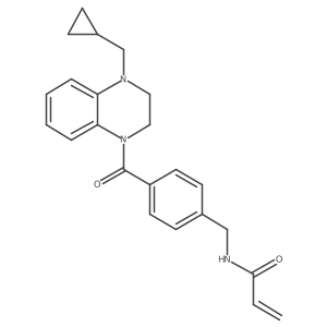 N-({4-[4-(cyclopropylmethyl)-1,2,3,4-tetrahydroquinoxaline-1-carbonyl]phenyl}methyl)prop-2-enamide Structure