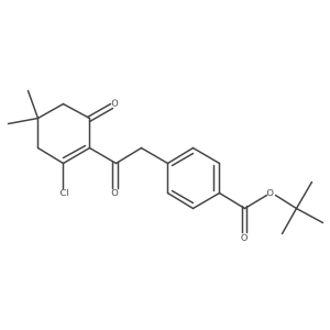 4-[2-(2-Chloro-4,4-dimethyl-6-oxo-1-cyclohexen-1-yl)-2-oxoethyl]benzoic acid 1,1-dimethylethyl ester结构式