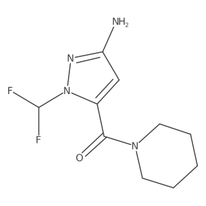 1-(difluoromethyl)-5-(piperidine-1-carbonyl)-1H-pyrazol-3-amine结构式