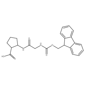 rac-(1R,2S)-2-[2-({[(9H-fluoren-9-yl)methoxy]carbonyl}amino)acetamido]cyclopentane-1-carboxylic acid结构式