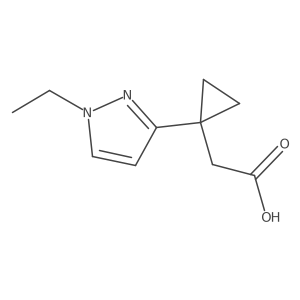 2-[1-(1-ethyl-1H-pyrazol-3-yl)cyclopropyl]acetic acid结构式