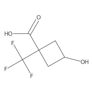 3-Hydroxy-1-(trifluoromethyl)cyclobutane-1-carboxylic acid结构式