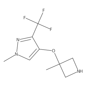 1-methyl-4-[(3-methylazetidin-3-yl)oxy]-3-(trifluoromethyl)-1H-pyrazole Structure