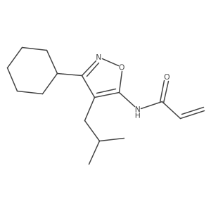 N-[3-Cyclohexyl-4-(2-methylpropyl)-1,2-oxazol-5-yl]prop-2-enamide结构式