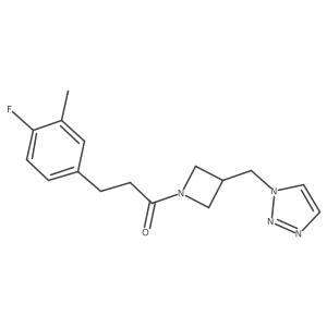 3-(4-fluoro-3-methylphenyl)-1-{3-[(1H-1,2,3-triazol-1-yl)methyl]azetidin-1-yl}propan-1-one Structure