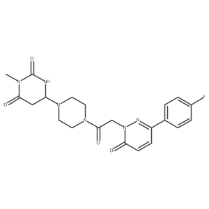 6-[4-[2-[3-(4-Fluorophenyl)-6-oxopyridazin-1-yl]acetyl]piperazin-1-yl]-3-methyl-1,3-diazinane-2,4-dione结构式