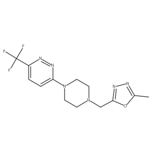 3-{4-[(5-Methyl-1,3,4-oxadiazol-2-yl)methyl]piperazin-1-yl}-6-(trifluoromethyl)pyridazine Structure