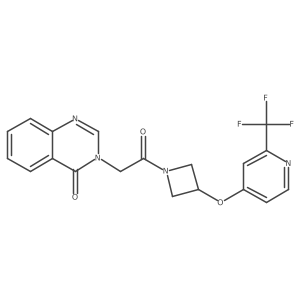 3-[2-Oxo-2-(3-{[2-(trifluoromethyl)pyridin-4-yl]oxy}azetidin-1-yl)ethyl]-3,4-dihydroquinazolin-4-one Structure