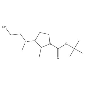 tert-butyl (2R,3R)-3-[(2-hydroxyethyl)(methyl)amino]-2-methylpyrrolidine-1-carboxylate结构式