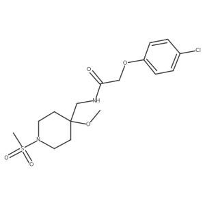 2-(4-chlorophenoxy)-N-[(1-methanesulfonyl-4-methoxypiperidin-4-yl)methyl]acetamide结构式