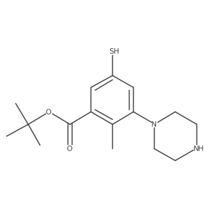 Tert-butyl 2-methyl-3-(piperazin-1-yl)-5-sulfanylbenzoate结构式