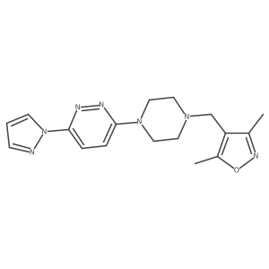 3-{4-[(3,5-dimethyl-1,2-oxazol-4-yl)methyl]piperazin-1-yl}-6-(1H-pyrazol-1-yl)pyridazine Structure