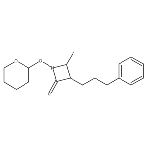 (3R,4S)-1-(2-tetrahydropyranyloxy)-3-(3-phenyl-1-propyl)-4-methylazetidin-2-one结构式