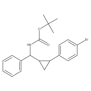tert-butyl N-{[2-(4-bromophenyl)cyclopropyl](phenyl)methyl}carbamate Structure