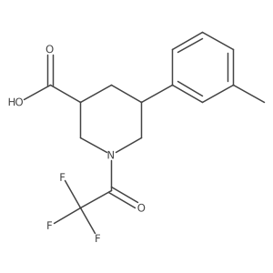 5-(3-Methylphenyl)-1-(2,2,2-trifluoroacetyl)piperidine-3-carboxylic acid Structure
