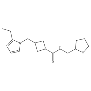 3-[(2-ethyl-1H-imidazol-1-yl)methyl]-N-[(oxolan-2-yl)methyl]azetidine-1-carboxamide结构式