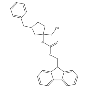 (9H-fluoren-9-yl)methyl N-[1-benzyl-3-(hydroxymethyl)pyrrolidin-3-yl]carbamate结构式