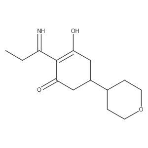 3-Hydroxy-2-(1-iminopropyl)-5-(tetrahydropyran-4-yl)cyclohex-2-en-1-one Structure