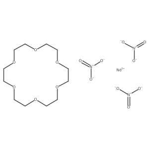 (1,4,7,10,13,16-Hexaoxacyclooctadecane-I masculineO1,I masculineO4,I masculineO7,I masculineO10,I masculineO13,I masculineO16)tris(nitrato-I masculineO)neodymium结构式