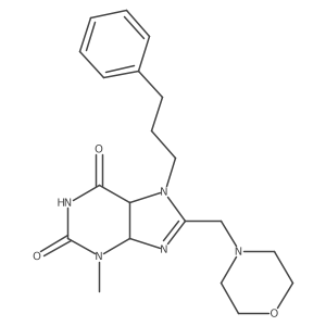 3-Methyl-8-(morpholin-4-ylmethyl)-7-(3-phenylpropyl)-4,5-dihydropurine-2,6-dione Structure