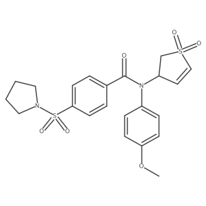 N-(1,1-dioxido-2,3-dihydrothiophen-3-yl)-N-(4-methoxyphenyl)-4-(pyrrolidin-1-ylsulfonyl)benzamide结构式