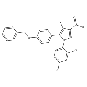 5-(4-benzyloxyphenyl)-1-(2,4-dichlorophenyl)-4-methyl-1H-pyrazole-3-carboxylic acid Structure