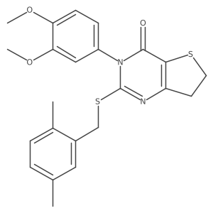 3-(3,4-dimethoxyphenyl)-2-((2,5-dimethylbenzyl)thio)-6,7-dihydrothieno[3,2-d]pyrimidin-4(3H)-one Structure