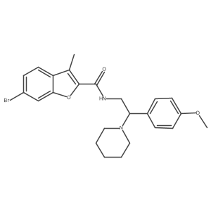 6-bromo-N-[2-(4-methoxyphenyl)-2-(piperidin-1-yl)ethyl]-3-methyl-1-benzofuran-2-carboxamide Structure