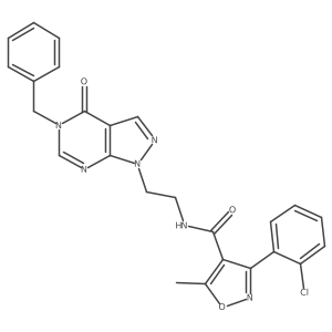 N-(2-(5-benzyl-4-oxo-4,5-dihydro-1H-pyrazolo[3,4-d]pyrimidin-1-yl)ethyl)-3-(2-chlorophenyl)-5-methylisoxazole-4-carboxamide Structure