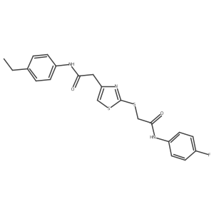 N-(4-ethylphenyl)-2-(2-((2-((4-fluorophenyl)amino)-2-oxoethyl)thio)thiazol-4-yl)acetamide Structure