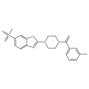 (3-Fluorophenyl)(4-(6-(methylsulfonyl)benzo[d]thiazol-2-yl)piperazin-1-yl)methanone结构式
