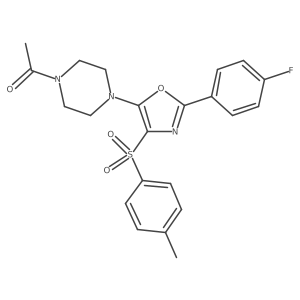1-(4-(2-(4-Fluorophenyl)-4-tosyloxazol-5-yl)piperazin-1-yl)ethanone结构式