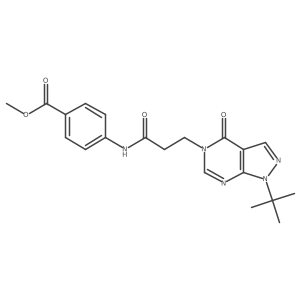 methyl 4-(3-(1-(tert-butyl)-4-oxo-1H-pyrazolo[3,4-d]pyrimidin-5(4H)-yl)propanamido)benzoate Structure