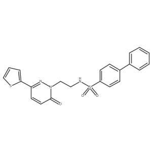 N-(2-(6-oxo-3-(thiophen-2-yl)pyridazin-1(6H)-yl)ethyl)-[1,1'-biphenyl]-4-sulfonamide结构式