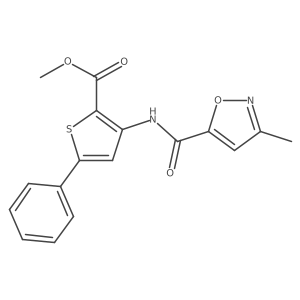 Methyl 3-(3-methylisoxazole-5-carboxamido)-5-phenylthiophene-2-carboxylate结构式