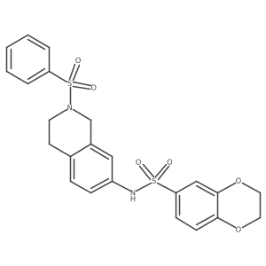 N-(2-(phenylsulfonyl)-1,2,3,4-tetrahydroisoquinolin-7-yl)-2,3-dihydrobenzo[b][1,4]dioxine-6-sulfonamide结构式