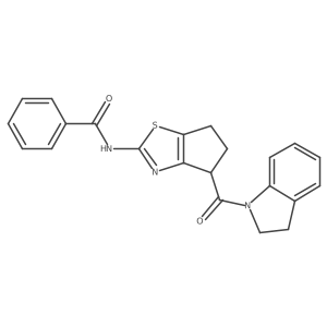 N-(4-(indoline-1-carbonyl)-5,6-dihydro-4H-cyclopenta[d]thiazol-2-yl)benzamide Structure