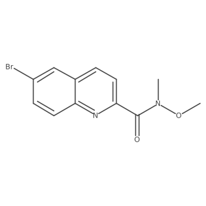 6-bromo-N-methoxy-N-methylquinoline-2-carboxamide结构式