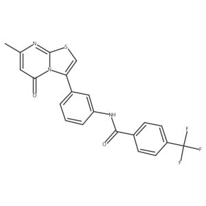 N-(3-(7-methyl-5-oxo-5H-thiazolo[3,2-a]pyrimidin-3-yl)phenyl)-4-(trifluoromethyl)benzamide结构式