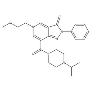 7-(4-isopropylpiperazine-1-carbonyl)-5-(2-methoxyethyl)-2-phenyl-2H-pyrazolo[4,3-c]pyridin-3(5H)-one结构式