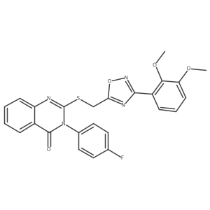 2-(((3-(2,3-dimethoxyphenyl)-1,2,4-oxadiazol-5-yl)methyl)thio)-3-(4-fluorophenyl)quinazolin-4(3H)-one Structure