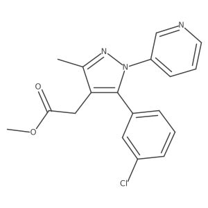 Methyl 2-[5-(3-chlorophenyl)-3-methyl-1-(pyridin-3-yl)pyrazol-4-yl]acetate Structure