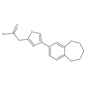 4-(3,4-Dihydro-2H-1,5-benzodioxepin-7-yl)-2-thiazoleacetic acid结构式