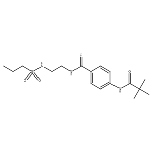 4-pivalamido-N-(2-(propylsulfonamido)ethyl)benzamide结构式
