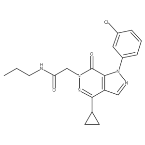 2-(1-(3-chlorophenyl)-4-cyclopropyl-7-oxo-1H-pyrazolo[3,4-d]pyridazin-6(7H)-yl)-N-propylacetamide结构式