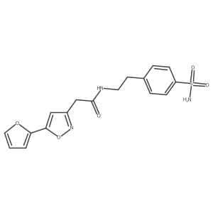 2-(5-(furan-2-yl)isoxazol-3-yl)-N-(4-sulfamoylphenethyl)acetamide结构式