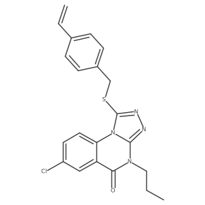 7-chloro-4-propyl-1-((4-vinylbenzyl)thio)-[1,2,4]triazolo[4,3-a]quinazolin-5(4H)-one结构式