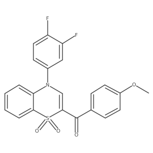 [4-(3,4-difluorophenyl)-1,1-dioxido-4H-1,4-benzothiazin-2-yl](4-methoxyphenyl)methanone结构式